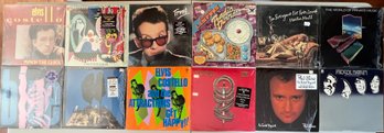 (12) Vintage Vinyl Albums - Todo, Elvis Castello, Trust, Phil Colins, And More