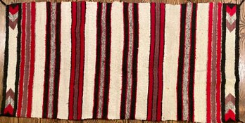 Vintage Wool Hand Woven Southwestern Blanket Rug - 32'w X 60' Long