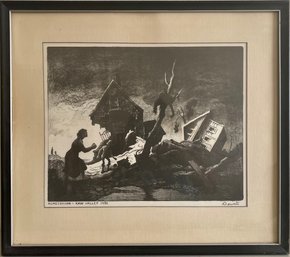 Thomas Hart Benton Homecoming Kaw Valley 1951 Pencil Signed Lithograph