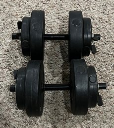 Pair Of 20 Lbs. Adjustable Dumbbells With Clips