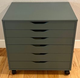 Veneer 6-drawer Organizer On Casters