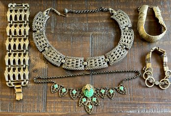 Vintage Jewelry Coro Necklace And Bracelet - Sac Bracelet