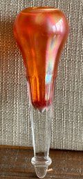 Antique 1900's Carnival Glass Automobile Bud Vase Made By Benzer