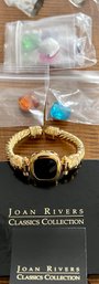 Joan Rivers Gold Tone Cuff Bracelet With Interchangeable Color Acrylic Faceted Discs  NIB