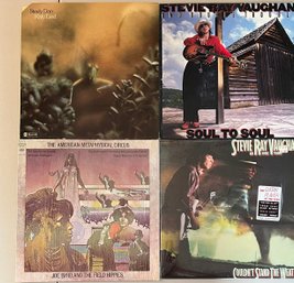 (4) Vintage Vinyl Albums - Steely Dan, (2) Stevie Ray Vaughan, American Metaphysical Circus