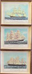 (3) Vintage 12.75 X 9.75 Clipper Ship Prints - Challenge, Great Republic, And Three Brothers