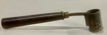 Antique French Powder And Shot Measuring Tool With Wood Handle Decigrammes Poudres
