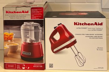 KitchenAid Ultra Power Hand Mixer & 3.5 Cup Food Chopper With Original Boxes And Accessories