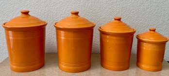 (4) Tangerine Fiesta HLC 4-piece Canister Set