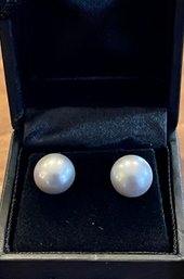 Honora 14K White Gold And Freshwater Cultured Pearl Light Grey Earrings