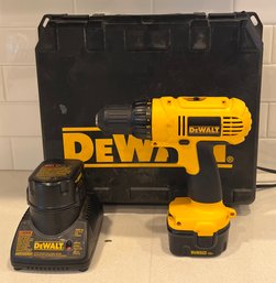 DeWalt DC727 12v Cordless Drill Driver With 2 Batteries, Charging Station, And Case