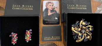 Joan Rivers Natural Stone Amethyst - Jadeite - Red STones And A Rhinestone & Gold Tone Star Pendant NIB
