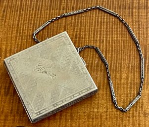 Antique 1920's Elginite EAM Silver And Gold Tone Dance Purse Compact