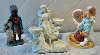 Figurine Lot  With Seraphim Serena Angel Of Peace, Party  Lite