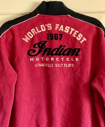 Indian Motorcycles B Murro  Red & Black Zip Front Jacket Men's Size Large 1967 World's Fastest