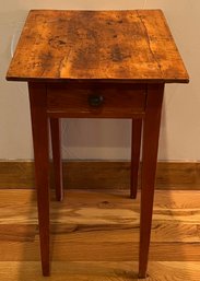 Antique Birdseye Maple Colonial Single Drawer Side Table (as Is)