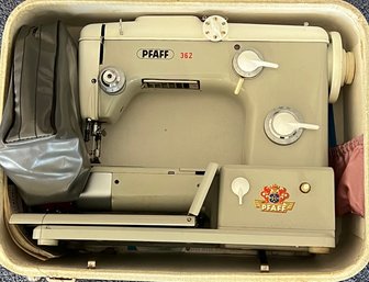 Vintage Pfaff Model 362 Sewing Machine With Case And Accessories