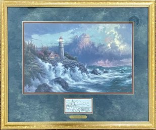 Thomas Kincade ' Conquering The Storm ' Limited Edition Framed Print Lithograph With COA