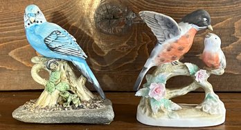(2) Vintage Porcelain Bird Figurines - Josef Original And Japan