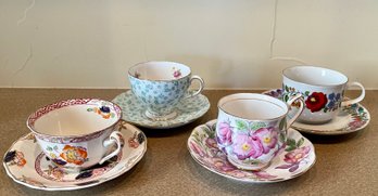 Cup And Saucer Lot - Royal Albert Dog Rose, Foley China, Alfred Meakin, And Kalocsa Hungary