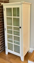 51' White Veneer Cabinet With Adjustable Height Shelves ( As Is )