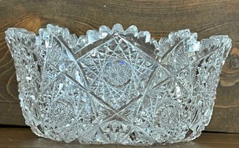 Libby Cut Glass Crystal 8' Pinwheel Sawtooth Bowl