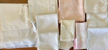 Large Lot Of Vintage Lace And Embroidered Linens - Table Clothes - Napkins - Runners