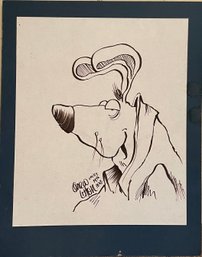 1982 Original Drawing Hartley The Rabbit By Drew Litton Rocky Mountain News Sports Cartoonist