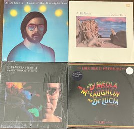 4 Vintage Vinyl Record Albums - Al Di Meola - Midnight Sun - Land Soaring Dream - Cielo D Terra - San Francisc