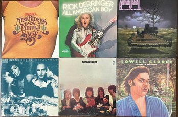 6 Vinyl Record Albums - Small Faces - Rick Derringer - Art Garfunkel - New Riders - Ahmad Jamal - George
