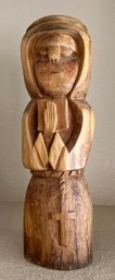 Signed 18.5 Inch Leo Salazar Hand Carved Wood Sculpture