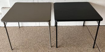 (2) Black And Grey Folding Card Tables