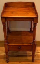 Antique Colonial Single Drawer Maple Side Table