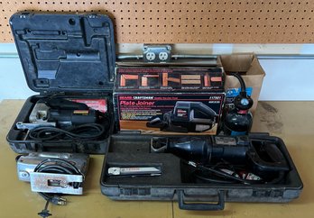 Corded Tool Lot - Craftsman And Rockwell, Speed-block Sander, Jigsaws, Plate Joiner, And Reciprocating Saw