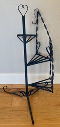 34.5' Metal 3-tier Spiral Staircase Plant Stand With Heart Finial