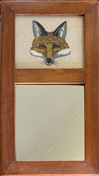 Vintage 12.5' X 22.5' Mirror With Hand Made Painted Canvas Fox