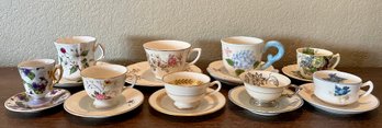 9 Vintage Cup & Saucer Sets - Royal Doulton - Hammersley Spode -M Bavaria - Lenox - Pickard  & More
