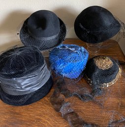Vintage Ladies Hats - Velvet, Lace, New York, Lancaster 100 Percent Wool, And More