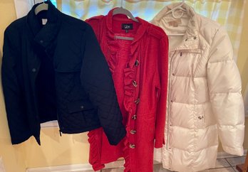 3 Ladies Coats Size Large Michael Kors - Calvin Klein -luii