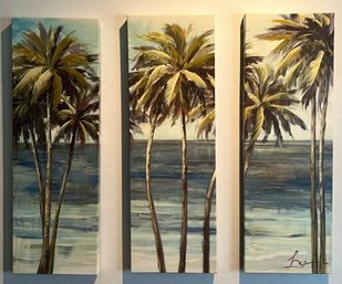 3 Piece Palm Tree Canvas Print Set