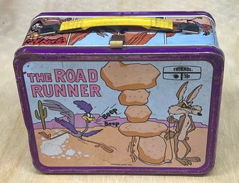 Vintage Thermos Road Runner Metal Lunch Box