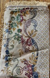 Vintage Tapestry Floral Fringe 94 X 78 Bedcover Throw