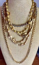 Vintage Collection Of Gold Tone Necklaces - Krementz & More