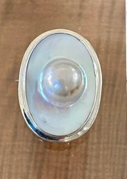 Sterling Silver & Blister Pearl Pendant Pin - Handmade - Total Weight - 19.8 Grams
