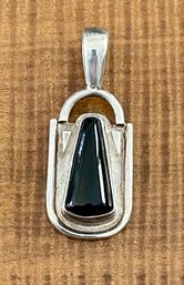 Sterling Silver & Onyx Pendant - Handmade - Total Weight - 8.7 Grams