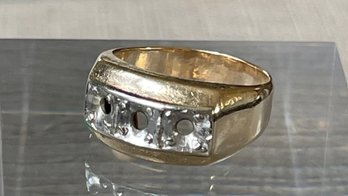 14K Gold Exquisite Vintage Men's Ring Setting Size 10.5 (no Stones) As Is - Total Weight 8.2 Grams
