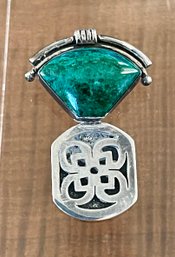 Sterling Silver & Chrysocolla Pendant - Handmade - Total Weight - 9.9 Grams