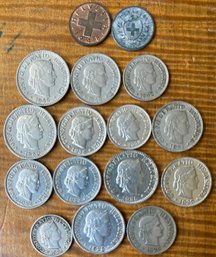 Switzerland 1921 - 1946 Swiss Rappen Coins - 1 - 5 - 10 - 20