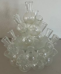 Vintage Clear Glass Stacking Bud Vase Propagation Station