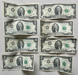(8) 1976 Two Dollar Bills (as Is)